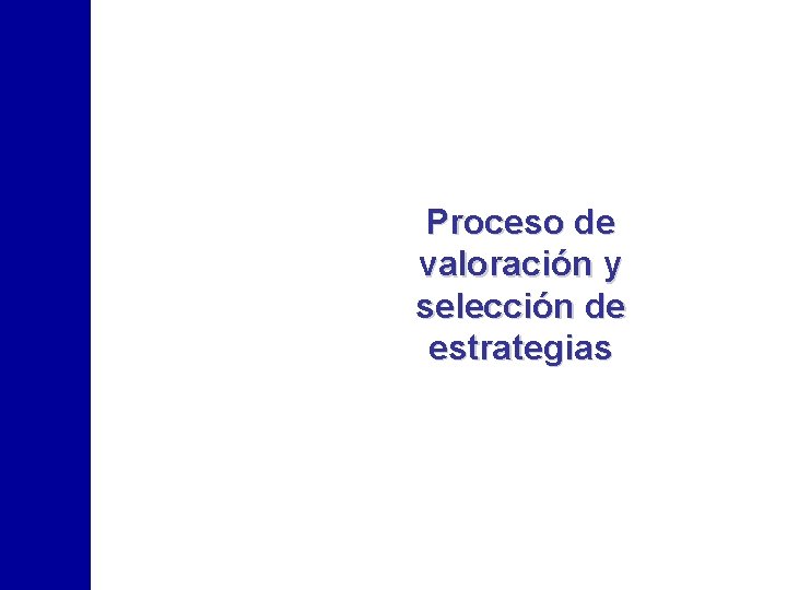 Proceso de valoración y selección de estrategias 