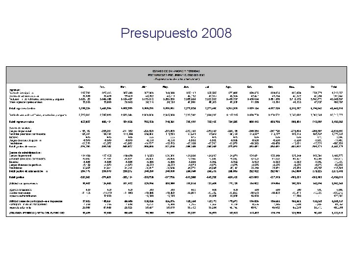 Presupuesto 2008 