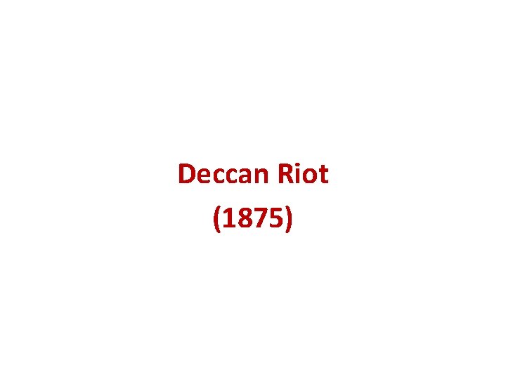 Deccan Riot (1875) 