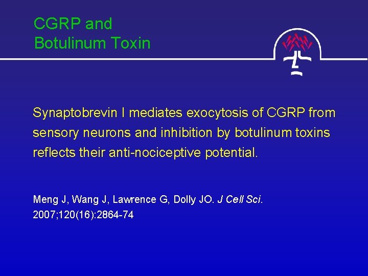 CGRP and Botulinum Toxin Synaptobrevin I mediates exocytosis of CGRP from sensory neurons and