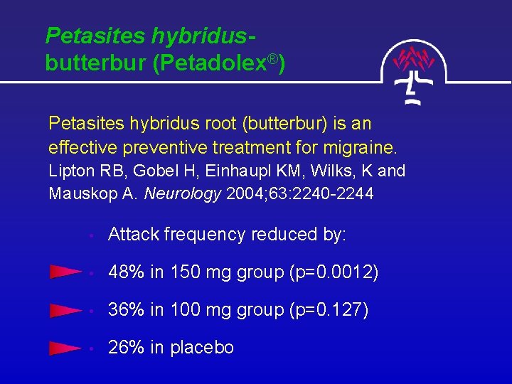 Petasites hybridusbutterbur (Petadolex®) Petasites hybridus root (butterbur) is an effective preventive treatment for migraine.