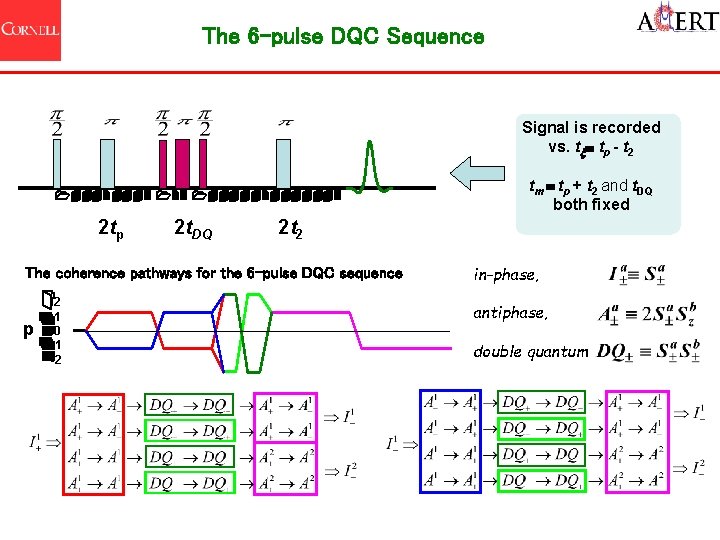 The 6 -pulse DQC Sequence Signal is recorded vs. t tp - t 2