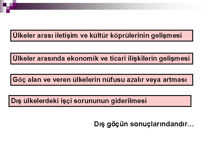 Ülkeler arası iletişim ve kültür köprülerinin gelişmesi Ülkeler arasında ekonomik ve ticari ilişkilerin gelişmesi