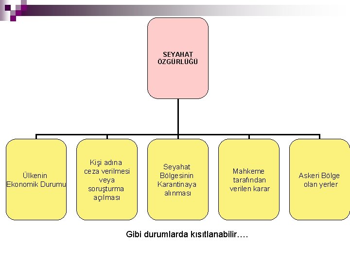 SEYAHAT ÖZGÜRLÜĞÜ Ülkenin Ekonomik Durumu Kişi adına ceza verilmesi veya soruşturma açılması Seyahat Bölgesinin