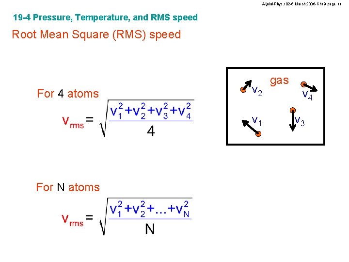 Aljalal-Phys. 102 -5 March 2006 -Ch 19 -page 11 19 -4 Pressure, Temperature, and