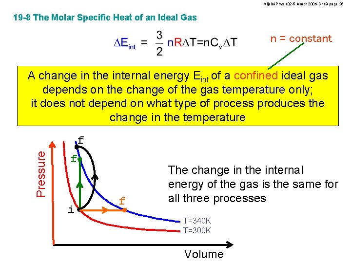 Aljalal-Phys. 102 -5 March 2006 -Ch 19 -page 25 19 -8 The Molar Specific