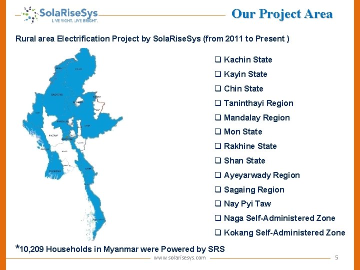 Our Project Area Rural area Electrification Project by Sola. Rise. Sys (from 2011 to