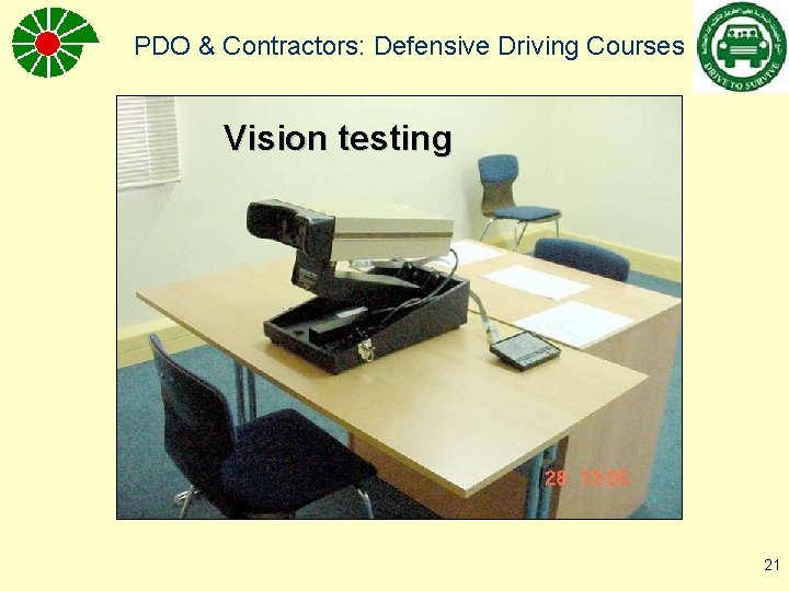 PDO & Contractors: Defensive Driving Courses Vision testing 21 