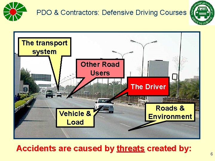 PDO & Contractors: Defensive Driving Courses The transport system Other Road Users The Driver