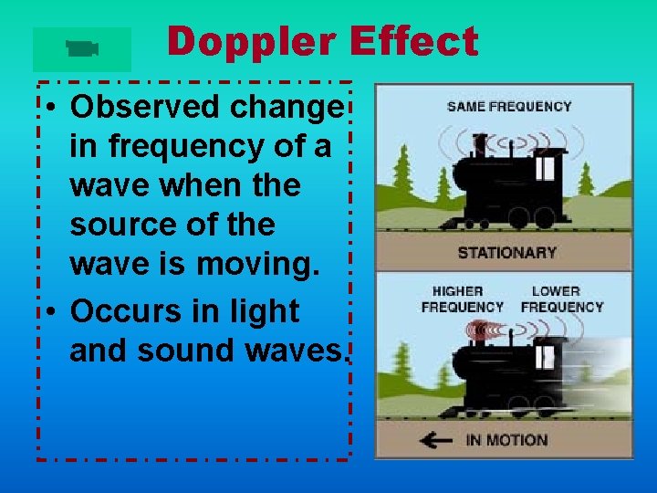 Doppler Effect • Observed change in frequency of a wave when the source of Doppler Effect • Observed change in frequency of a wave when the source of