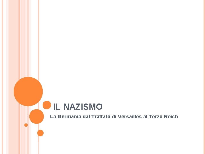 IL NAZISMO La Germania dal Trattato di Versailles al Terzo Reich 