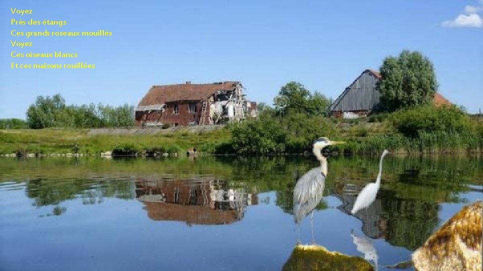 Voyez La mer Au ciel Près desd'été étangs confond Ses blancs Ces grandsmoutons roseaux