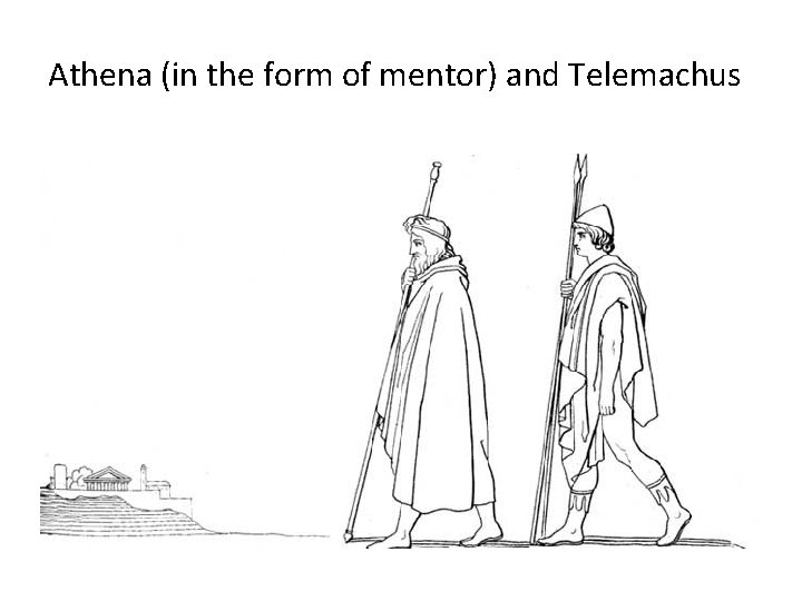 Athena (in the form of mentor) and Telemachus 