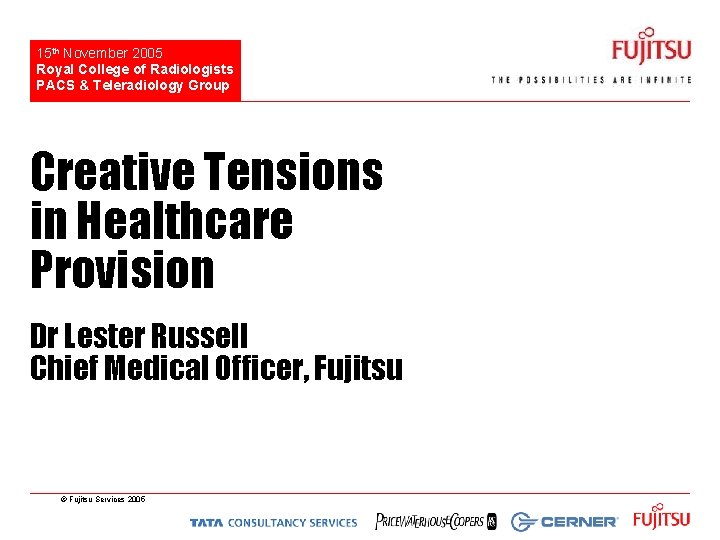 15 th November 2005 Royal College of Radiologists PACS & Teleradiology Group Creative Tensions