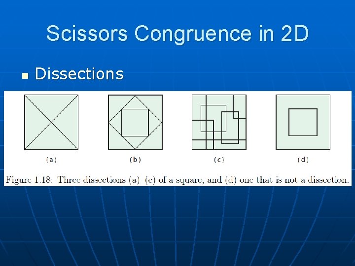 Scissors Congruence in 2 D n Dissections 