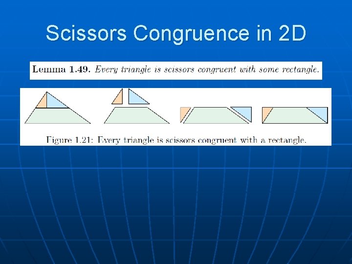 Scissors Congruence in 2 D 