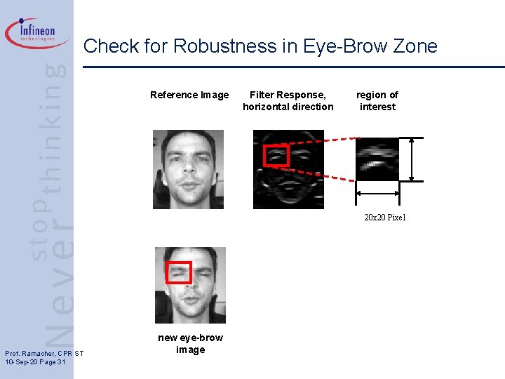 Check for Robustness in Eye-Brow Zone Reference Image Filter Response, horizontal direction region of