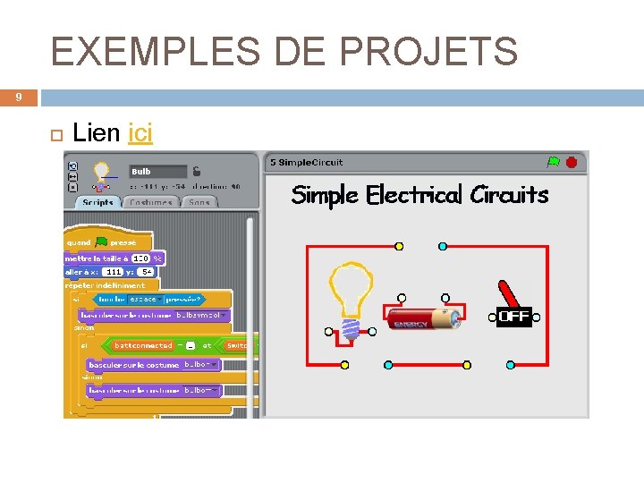 EXEMPLES DE PROJETS 9 Lien ici 