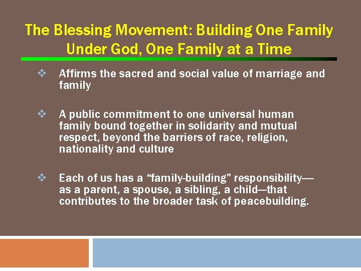 The Blessing Movement: Building One Family Under God, One Family at a Time v
