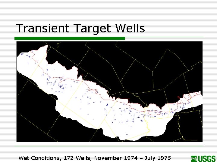 Transient Target Wells Wet Conditions, 172 Wells, November 1974 – July 1975 