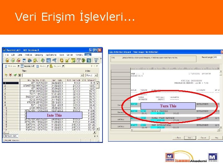 Veri Erişim İşlevleri. . . Turn This Into This 