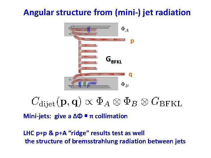 Angular structure from (mini-) jet radiation p GBFKL q Mini-jets: give a ΔΦ ≅ Angular structure from (mini-) jet radiation p GBFKL q Mini-jets: give a ΔΦ ≅