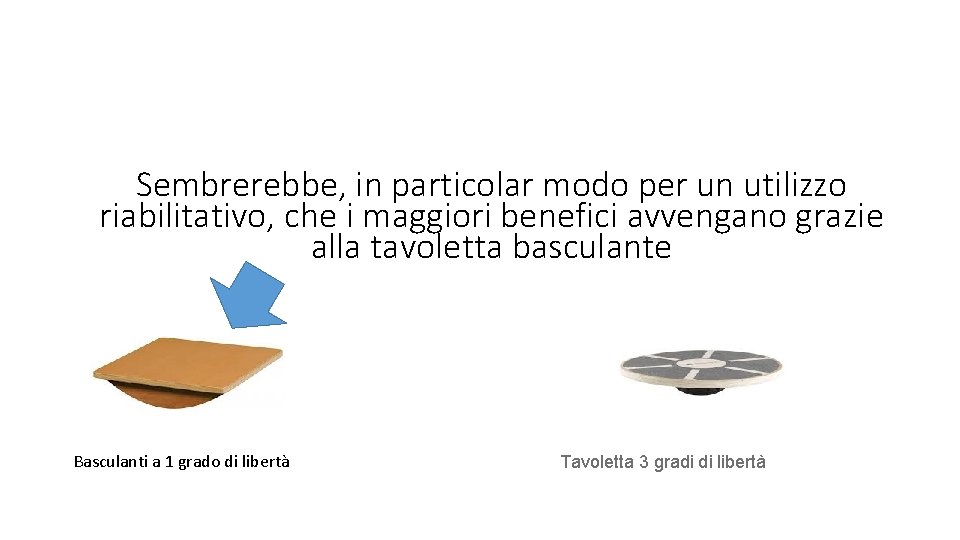 Sembrerebbe, in particolar modo per un utilizzo riabilitativo, che i maggiori benefici avvengano grazie