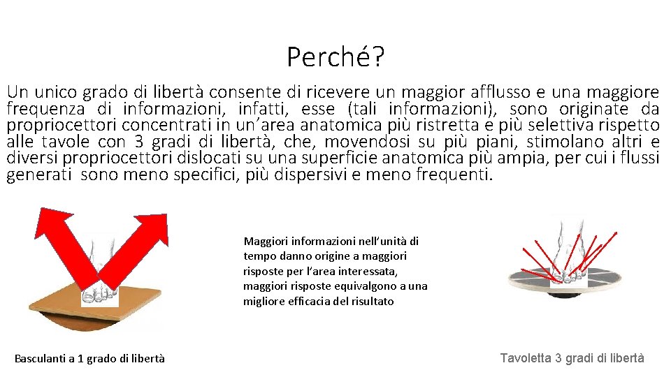 Perché? Un unico grado di libertà consente di ricevere un maggior afflusso e una