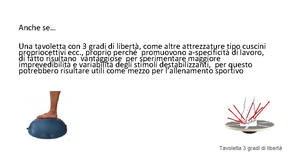 Anche se… Una tavoletta con 3 gradi di libertà, come altre attrezzature tipo cuscini