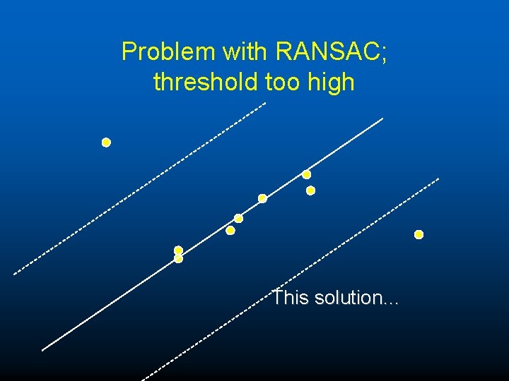 Problem with RANSAC; threshold too high This solution… 