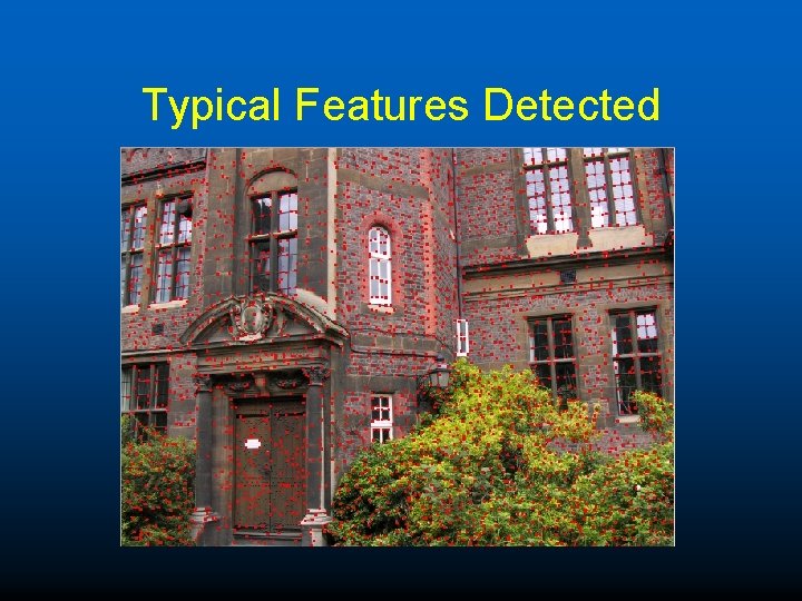 Typical Features Detected 