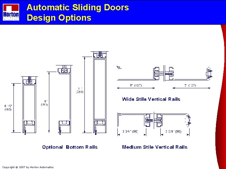 Automatic Sliding Doors Design Options Copyright © 2007 by Horton Automatics 