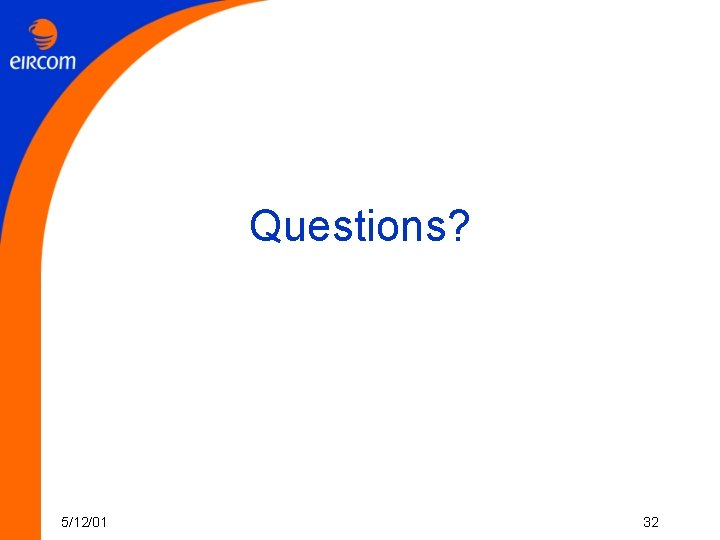 Questions? 5/12/01 32 