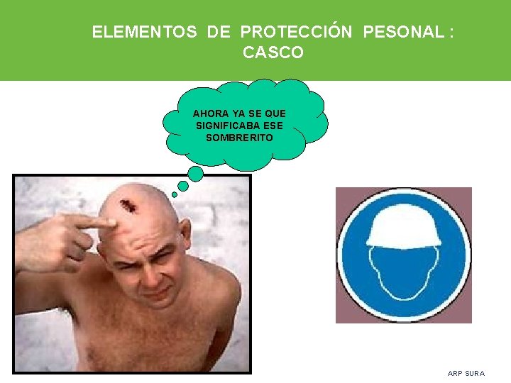 ELEMENTOS DE PROTECCIÓN PESONAL : CASCO AHORA YA SE QUE SIGNIFICABA ESE SOMBRERITO ARP