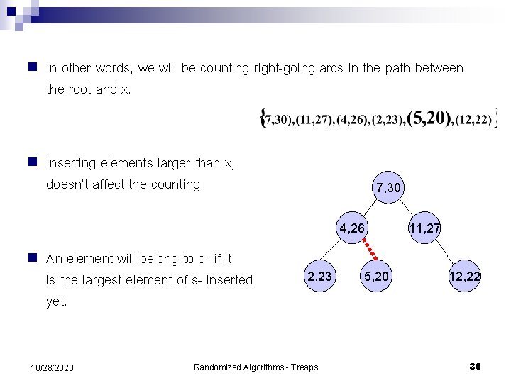 n In other words, we will be counting right-going arcs in the path between