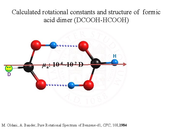 Calculated rotational constants and structure of formic acid dimer (DCOOH-HCOOH) H μa: 10 -4~10