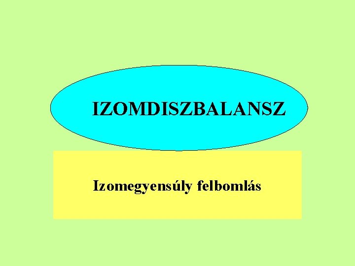 IZOMDISZBALANSZ Izomegyensúly felbomlás 