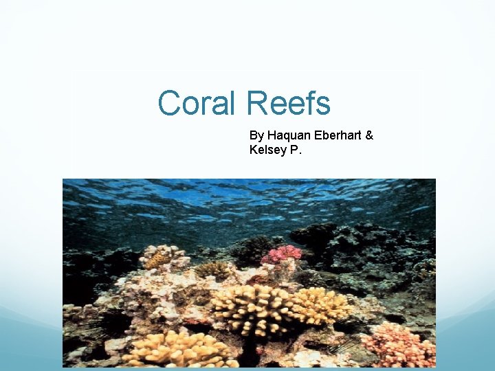 Coral Reefs By Haquan Eberhart & Kelsey P. 