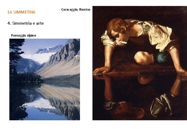 LA SIMMETRIA 4. Simmetria e arte Paesaggio alpino Caravaggio, Narciso 