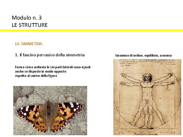 Modulo n. 3 LE STRUTTURE LA SIMMETRIA 1. Il fascino pervasivo della simmetria Forma