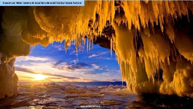 Russie Lac Hiver Levers et couchers de soleil Baikal Glace Nature diaporamas carminé 