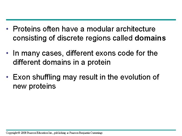  • Proteins often have a modular architecture consisting of discrete regions called domains