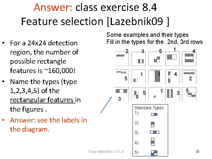 Answer: class exercise 8. 4 Feature selection [Lazebnik 09 ] • For a 24