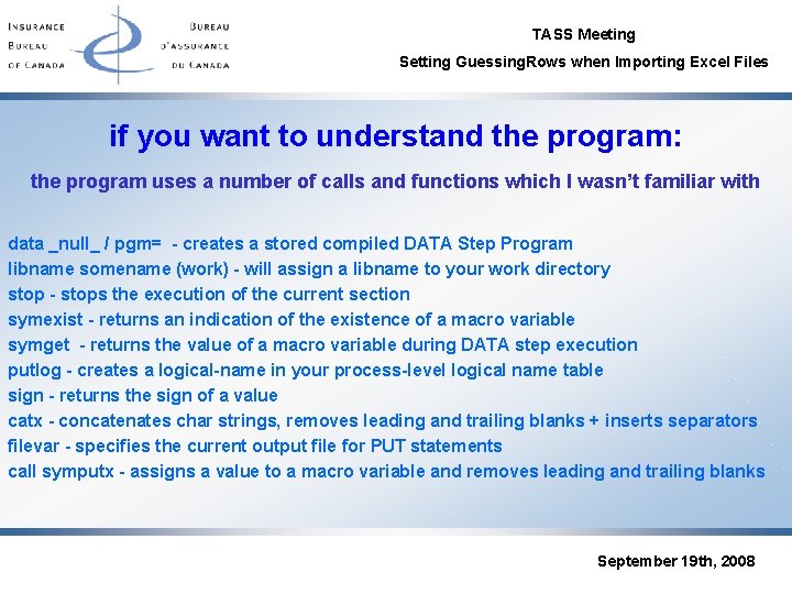 TASS Meeting Setting Guessing. Rows when Importing Excel Files if you want to understand