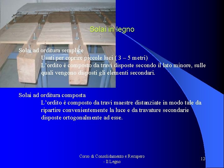 Solai in legno Solai ad orditura semplice Usati per coprire piccole luci ( 3