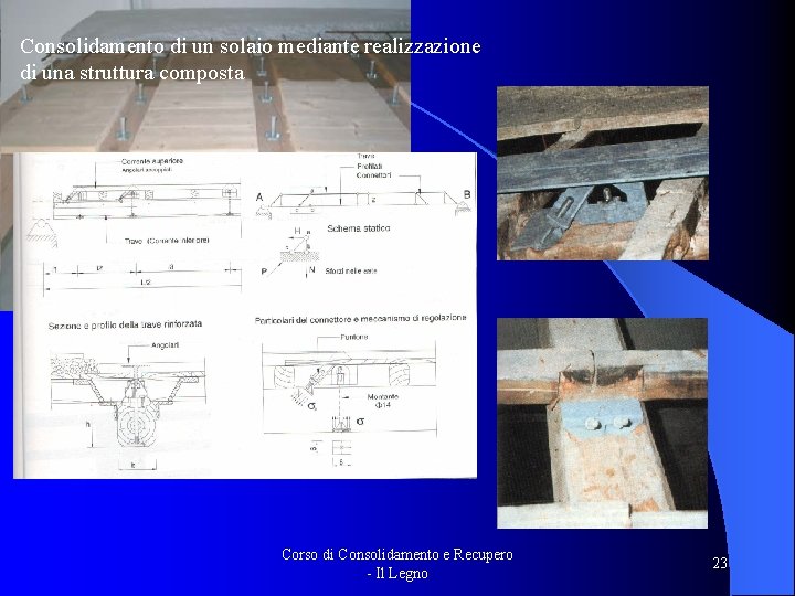 Consolidamento di un solaio mediante realizzazione di una struttura composta Corso di Consolidamento e