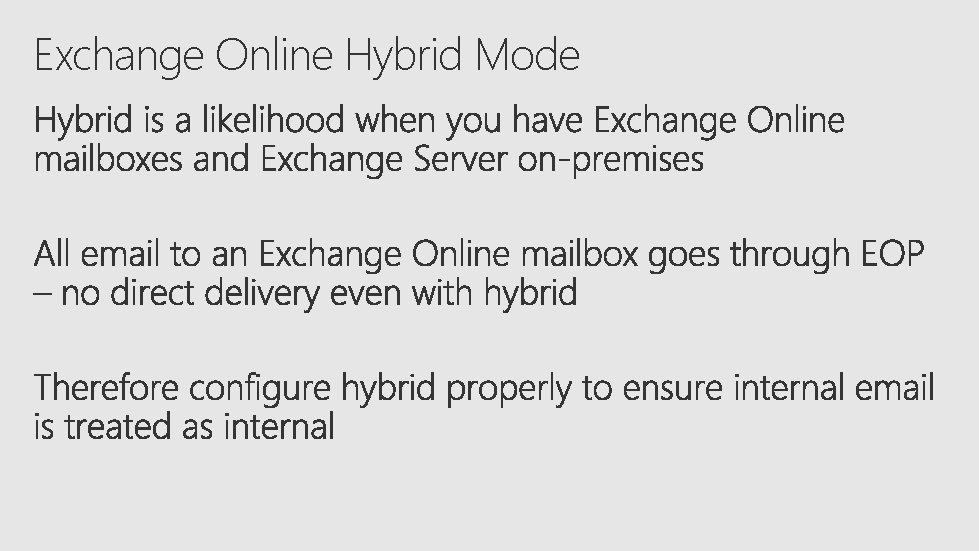 Exchange Online Hybrid Mode 
