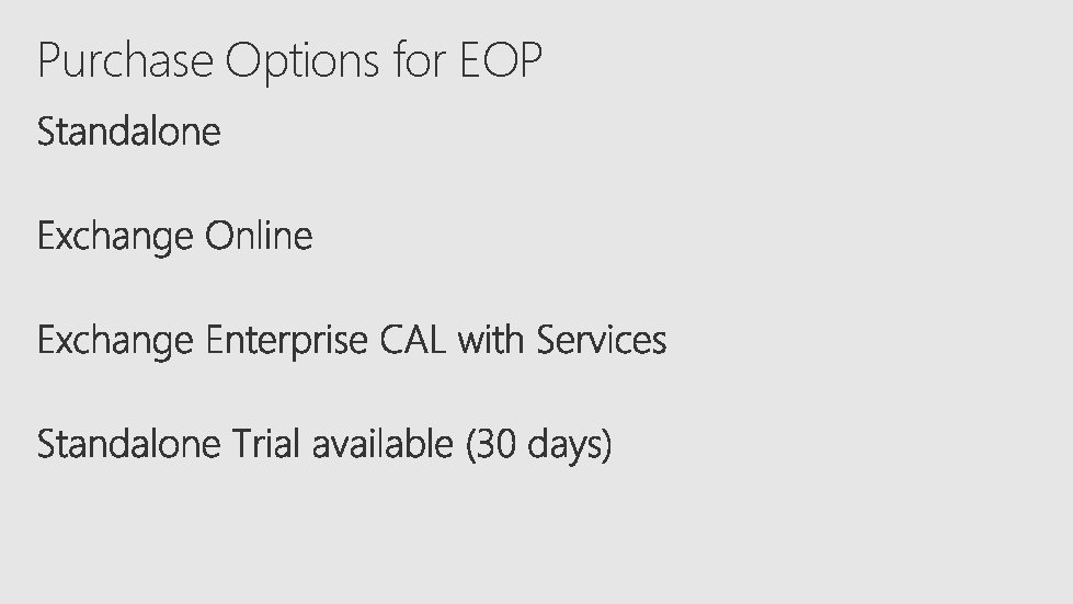 Purchase Options for EOP 