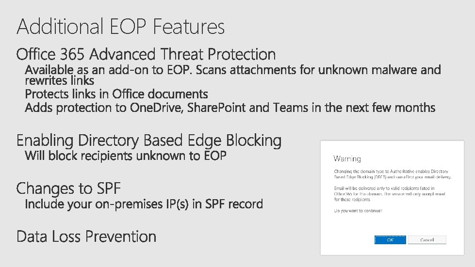 Additional EOP Features 