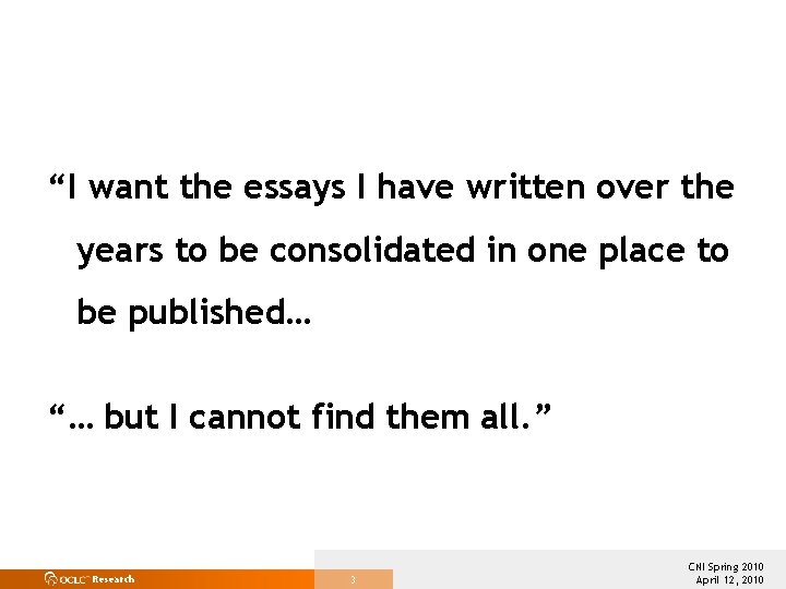 “I want the essays I have written over the years to be consolidated in